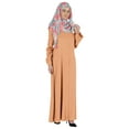 thumbnail image 2 of Bimba Islamic Clothes For Women Long Dress With Printed Hijab/Scarf Rayon Abaya Maxi Front Button Muslim Dress, 2 of 6