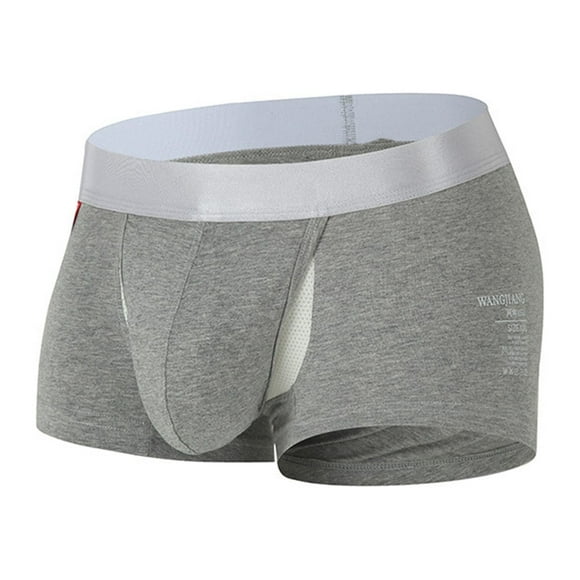 Ketyyh-chn99 Mens Briefs Underwear 2024 Breathable Short Leg Trunks Underpants Summer Fashion Personality Creative Comfortable Mid Waist Angle Separation Men's Boxers Grey,3XL