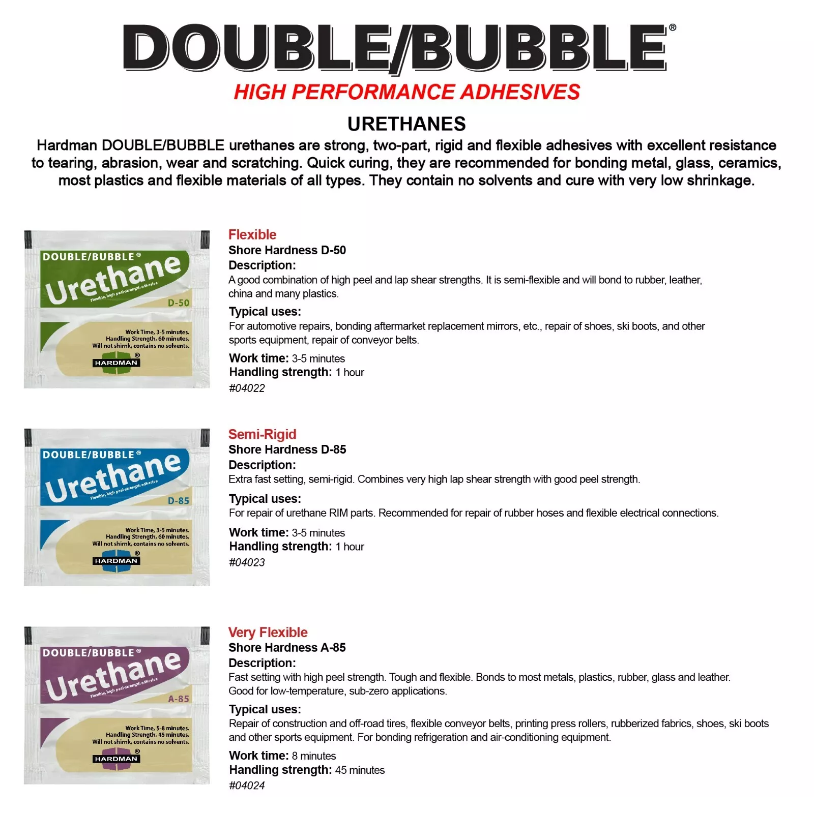 Hardman Double Bubble Green Urethane D-50 Flexible Epoxy - 04022 (50 Pack)