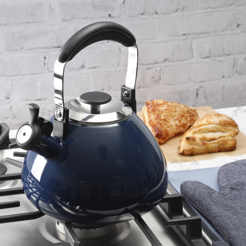 Mr Coffee Marlowe 3Quart Belly Shape Blue Tea Kettle