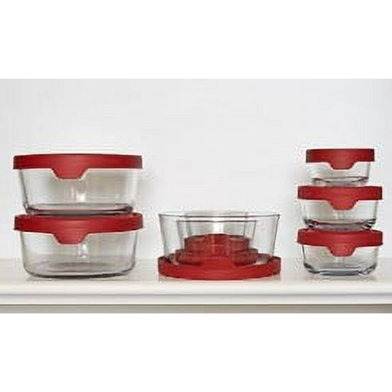 As Is c e ll a TruSeal 4-Pc Glass Rectangle Food Storage Set w/ Marker 