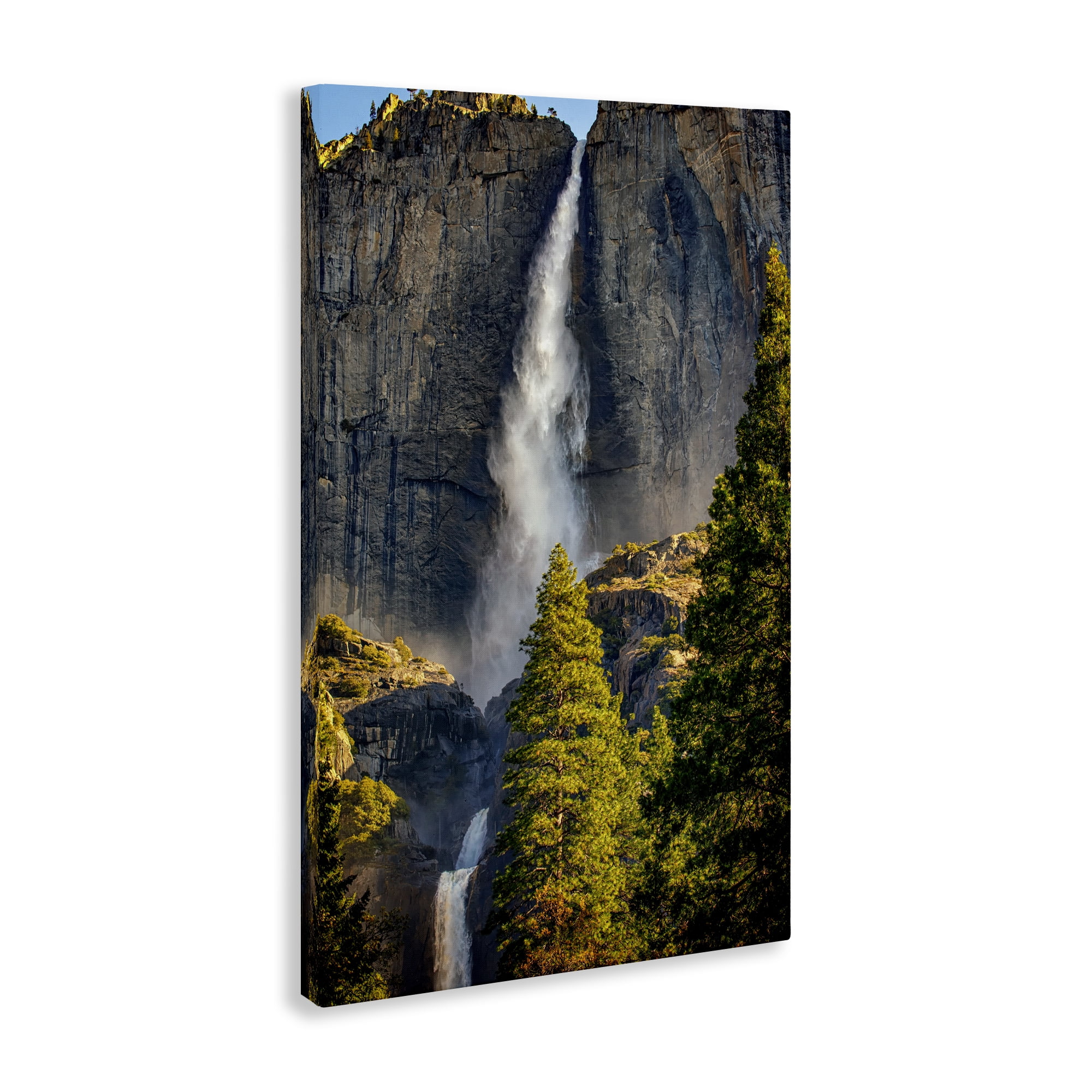 Stupell Industries Waterfall Between Cliffs Landscape & Nature Photography Wrapped Canvas Art Print Wall Art, 30 x 45