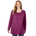 thumbnail image 4 of Woman Within Plus Size Perfect Long-Sleeve Henley Tee, 4 of 4