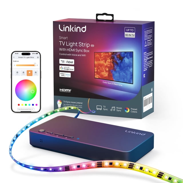 Retroiluminación de TV Linkind HDMI 2.0 Sync Box ET6 para televisores de 90 pulgadas