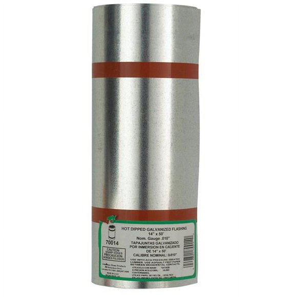 Amerimax Home Product 70014 14 Po x 50 Pi Standard Galvanisé Clignotant