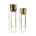 thumbnail image 4 of CosmoLiving by Cosmopolitan 39", 46"H Tall Dome Gold Metal Planter with Removable Stand (2 Count), 4 of 14