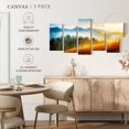 thumbnail image 5 of Elephant Stock Dreamy Mountainscape Wall Art - Horizontal Multi Panel Canvas - Living Room Wall Decor - Wellness Multi Panel - Teal And Purple Decor - 80" x 40", 5 of 8