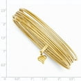 thumbnail image 2 of Beautiful 14K w/ Dangle Heart Oversized Slip-on Set of 7 Textured Bangles, 2 of 2