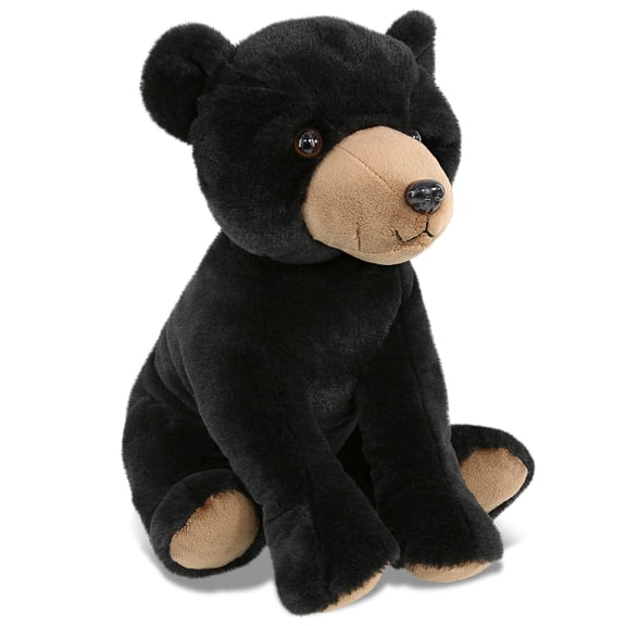 DolliBu Large Floppy Black Bear Stuffed Animal - Soft Huggable Black Bear, Adorable Playtime Bear Plush Toy, Cute Wild Life Cuddle Gifts, Super Soft Plush Doll Animal Toy for Kids and Adults - 12 Inch