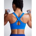 thumbnail image 4 of CRZ YOGA Butterbreeze Criss Cross Back Sports Bras for Women Padded Workout Training Top, 4 of 6