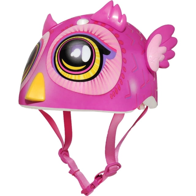 Casco Raskullz Miniz Búho de Grandes Ojos para Bebés 1+ Rosa 48-52 cm