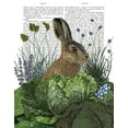 thumbnail image 2 of Fab Funky 26x32 Black Ornate Wood Framed with Double Matting Museum Art Print Titled - Cabbage Patch Rabbit 3, 2 of 4