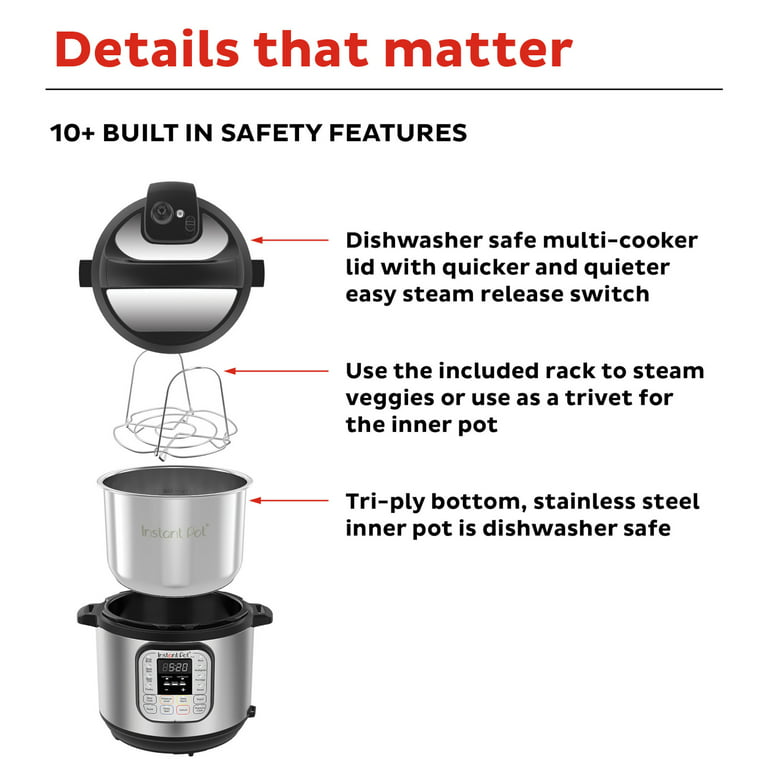 Instant Pot 6 qt. Stainless Steel Electric Pressure Cooker 112-0170-01 -  The Home Depot