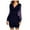 Navy, variant on Birdeem Fashion Women Sexy Casual Buttocks V-Neck Solid Slimming Long Leeve Dress