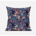 thumbnail image 2 of Plant Illusion Suede Zippered Pillow with Insert in Blue White Pink 20 x 20, 2 of 6