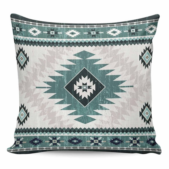Throw Pillow Covers 26x26 Inch, Green Beige Boho Decorative Pillow Cases for Couch Sofa Bed, Vintage Ethnic Tribal Southwestern Cotton Linen Square Home Decor Pillowcases with Hidden Zipper
