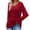 Red, variant on Fesfesfes Coat for Women Solid Color Long Sleeve Flared Sleeve V-Neck Top T-Shirt Blouse