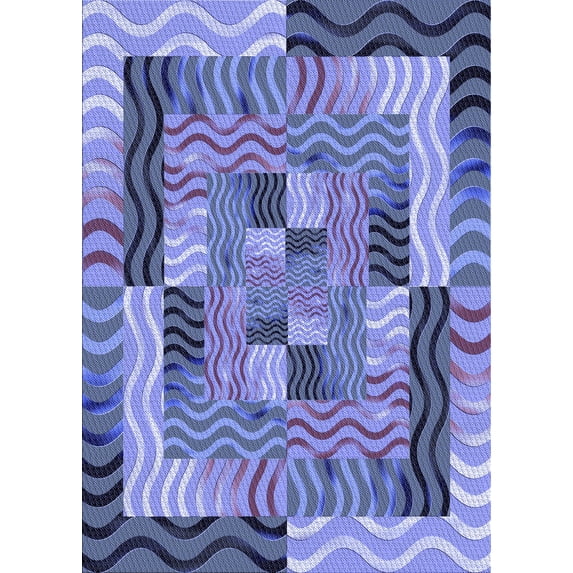 Ahgly Company Machine Washable Indoor Rectangle Transitional Deep Periwinkle Purple Area Rugs, 4' x 6'