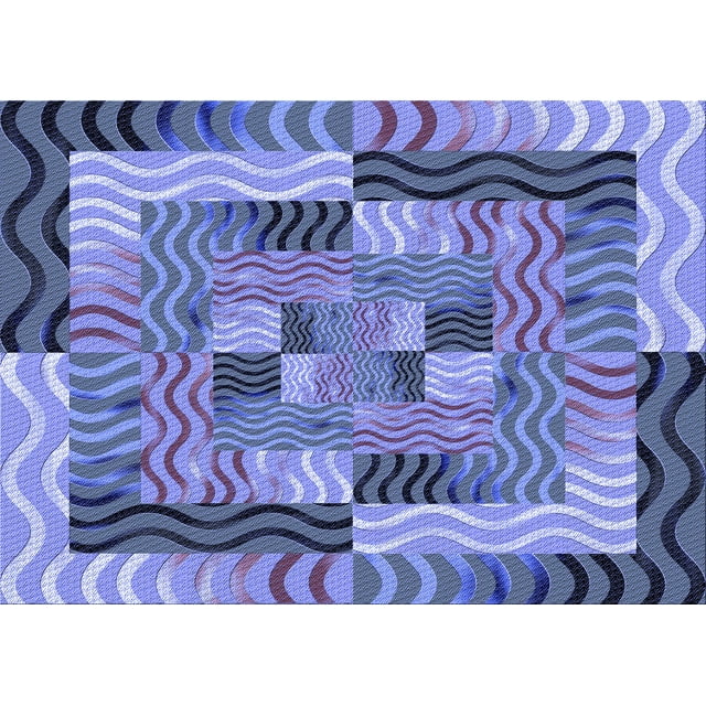 Ahgly Company Machine Washable Indoor Rectangle Transitional Deep Periwinkle Purple Area Rugs, 2' x 4'