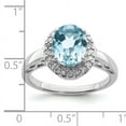 thumbnail image 2 of Primal Silver Sterling Silver Rhodium-plated Light Swiss Blue Topaz and Diamond Ring, 2 of 4