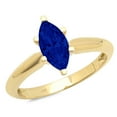 thumbnail image 7 of Solitaire Engagement Ring for Women - 1ct Simulated Blue Sapphire in 14K Yellow Gold Promise Ring, 7 of 7