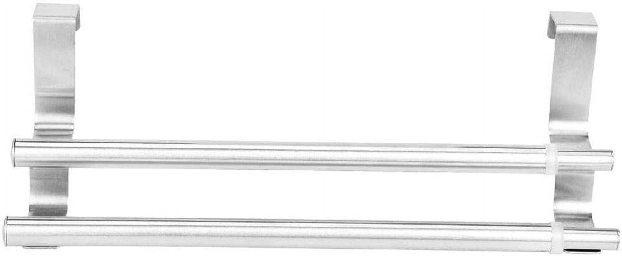 Casewin 1 Pack Cabinet Towel Rails,Adjustable Over Door Towel Rack Sink Towel Holder Stainless Steel Tea Towel Rail Kitchen Bathroom Towel Rack Over Door Cupboard Drawers Anti-Slip
