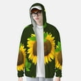 thumbnail image 3 of Pofeuu Sunflower3 Print Sun Protection Outdoor Lightweight Full Zip UV Cooling Hoodie Long Sleeve Summer Clothing for Outdoor Hiking-Small, 3 of 5