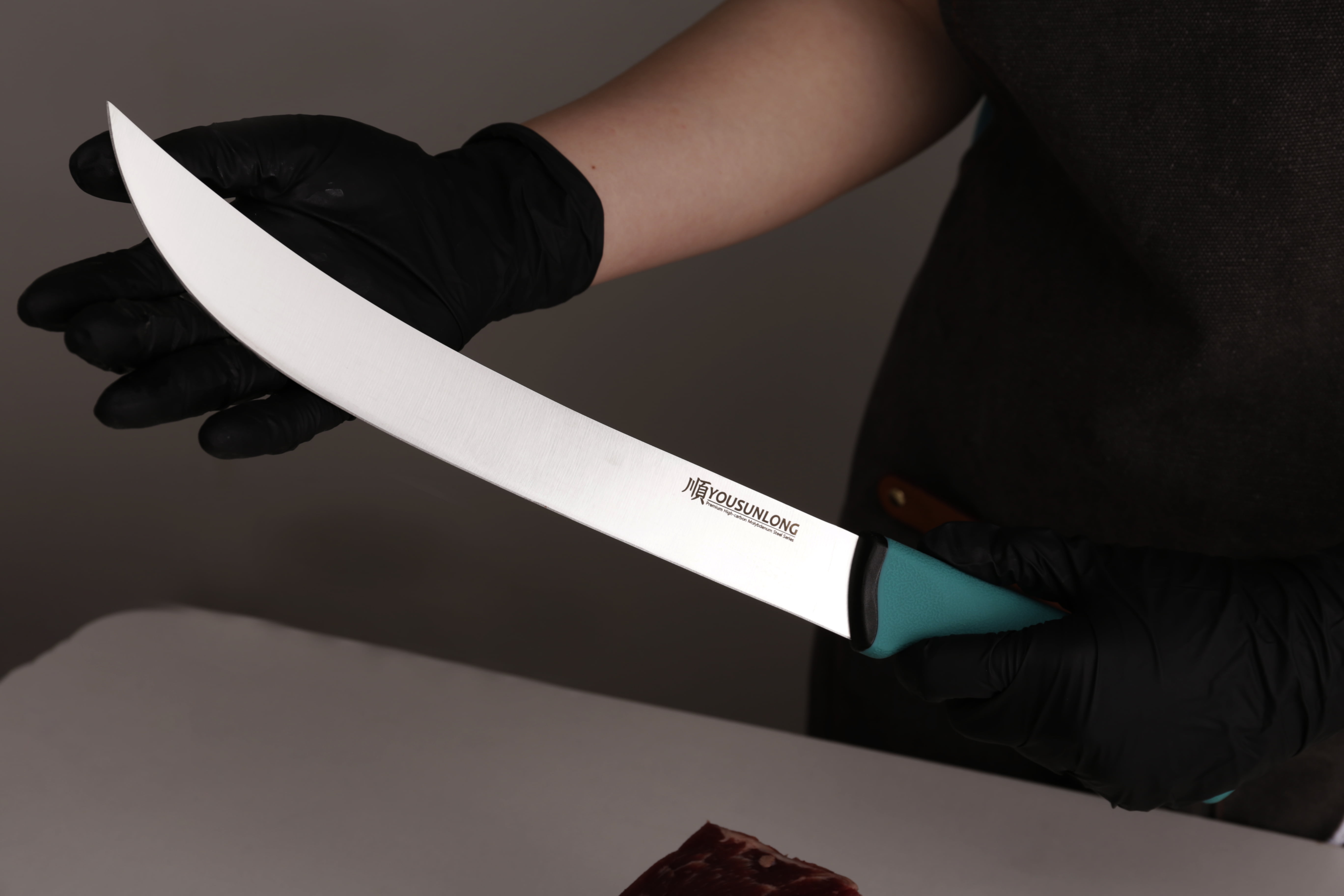 YOUSUNLONG 10-Inch High-Carbon Steel Butcher Knife for Meat & Cartilage Trimming