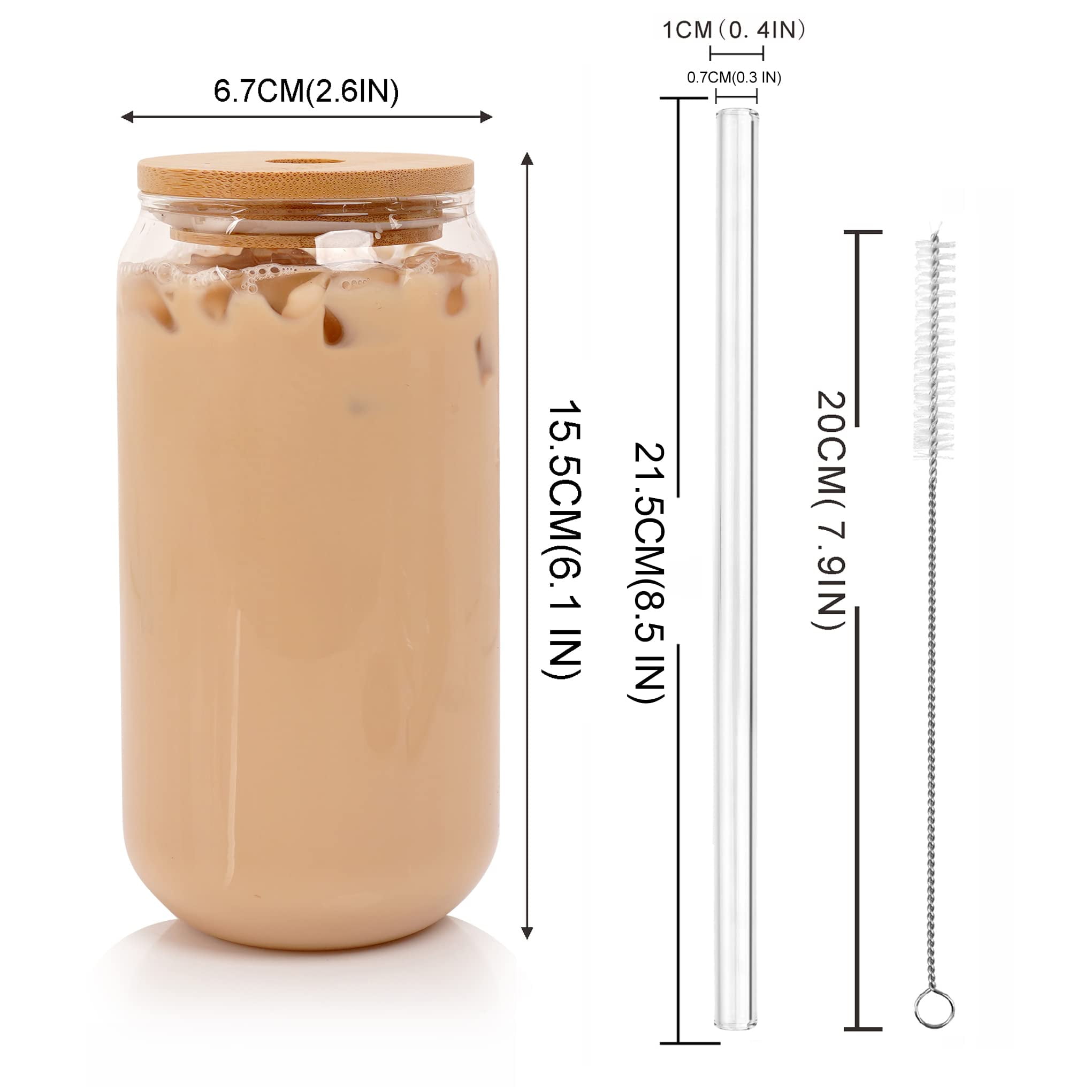 VITEVER 20 OZ Glass Cups with Bamboo Lids and Straws - Beer Can Shaped  Drinking Glasses with Silicon…See more VITEVER 20 OZ Glass Cups with Bamboo