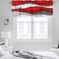 thumbnail image 3 of 2 Pack Abstract Geometric Valance for Window Red Gray Gradient Waves Contemporary Kitchen Valance Rod Pocket Short Curtain Topper Decorative Window Treatment for Living Room Bedroom 54"x18", 3 of 8
