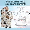 thumbnail image 4 of Oversized Wearable Blanket Hoodie,Football Equipment Checkered Pattern Sherpa Blanket Hoodie with Super Pockets,Super Warm Fuzzy Pullover for Women & Men, 4 of 6