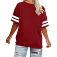 thumbnail image 3 of Womens Oversized Tshirts Casual Crew Neck Tee Shirts Half Sleeve Loose Fit T Shirt Tunic Tops, 3 of 4