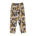 thumbnail image 6 of Uemuo Cute Dog Pattern Women's Wide Leg Palazzo Lounge Pants with Pockets Light Weight Loose Comfy Casual Pajama Pants-Small, 6 of 9
