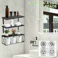 thumbnail image 3 of Grusce Bathroom Shelves Over Toilet with Wire Storage Basket, Wall Mounted Floating Shelves Wall Shelves for Home Organization and Wall Decor, Bathroom/Kitchen/Living Room Shelves, 3 of 10