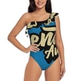 thumbnail image 4 of Daiia Adventure Awaits Women's One Piece Swimsuits Personalized One Shoulder Swimwear Asymmetric Ruffle Bathing Suits-XX-Large, 4 of 8