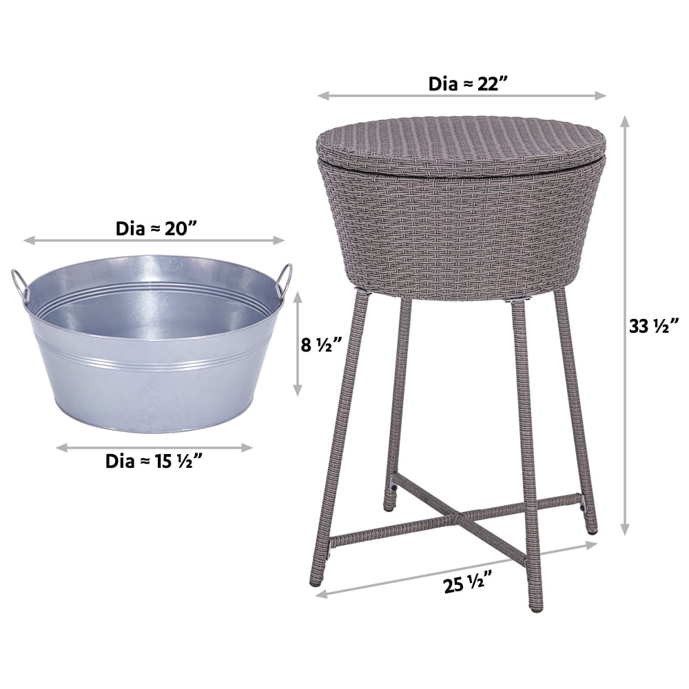 Abble 33.5"H Outdoor Ice Cooler Tub with Stand