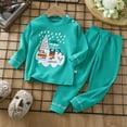 thumbnail image 2 of Fesfesfes Toddler Outfit Kids Tops and Pants Sets Boys N Girls Printed Snow Print Long Sleeved Home Wear Clothes Suit 6-12 Months, 2 of 4