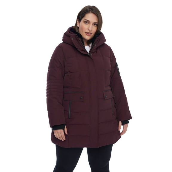 Alpine North, Kootney Plus - Women's Vegan Down Mid-Length Parka (Plus Size) - Insulated, Water-Repellent Winter Coat with Hood, Jacket