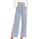 thumbnail image 3 of Pantalones de traje de mujer para el lugar de trabajo de moda Pantalones casuales de pierna ancha que combinan con todo con cinturón Pantalones elegantes para el viaje diario para el verano, 3 of 5
