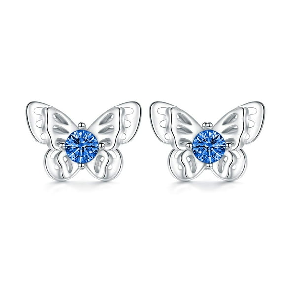 AOBOCO Butterfly Earrings 925 Sterling Silver Stud Butterfly Earrings Jewelry Gifts for Women Daughter
