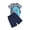 Grey, variant on Boys Outfits 2 Piece Dinosaur Print Short Sleeve Crew Neck T-Shirt Top And Shorts Daily Wear Baby Boys' Clothing Sets Size 2-3 Years