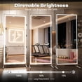 thumbnail image 4 of Hasipu 67" x 40" Extra Large Full Length LED Mirror with Light, 360° Swivel Rolling Mirror on Wheels, Dimmable Home Gym Mirror for Yoga, Dance Studio, Bedroom Wall Decor & Exercise Room, White, 4 of 9