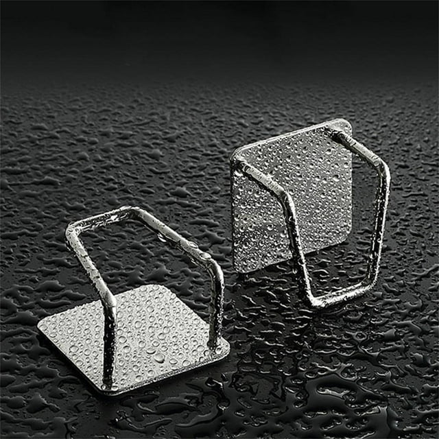 Stainless Steel Sponge Holder Pack Of 2 Self Attaching Kitchen Hooks For Basin Drain Plugs Pot Lids And Cloths Storage Organizer 2PCS