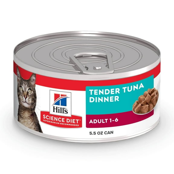 Hill's Science Diet Tender Tuna Dinner Wet Cat Food, 5.5oz Can 24pk