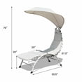 thumbnail image 2 of Gymax Patio Lounge Chair Chaise Outdoor w/ Steel Frame Cushion Canopy Beige, 2 of 8