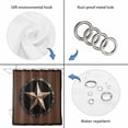 thumbnail image 3 of Polyester Fabric Vintage Texas Star Shower Curtain, Retro Art Country Waterproof Bathtub Curtain Bathroom Decor Set with Hooks 54 x 78 Inches, 3 of 6