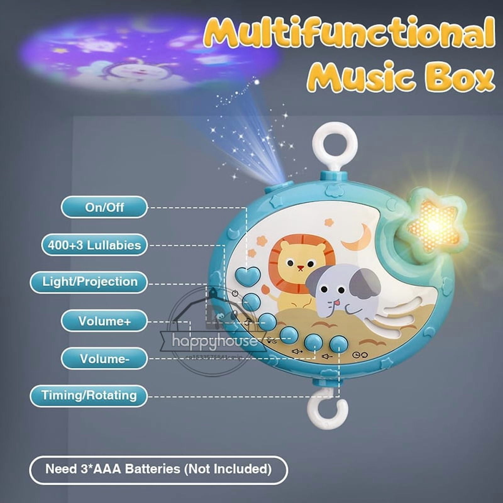 Musical Baby Crib Mobile with Lights Music Projection for Infants Remote Control Crib Toys for Newborn Baby Mobile for Crib Toys
