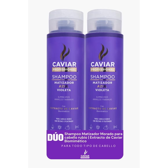 Caviar Professional | Shampoo matizador morado para cabello rubio | Neutraliza tonos amarillos | Extracto de caviar | Sin sulfatos y parabenos