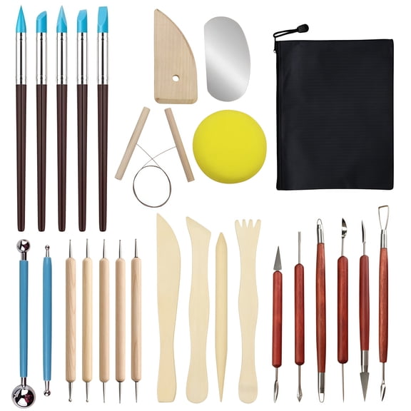 27 Piece Pottery Tool Set With Carving Knives ,Clay Tools Kit For Sculpting Projects