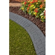 GroundSmart Curb Landscape Edging, 4 Gray Rubber Garden Edging Border, 4 pack